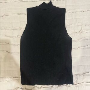 Black mock neck ribbed tank #zara
